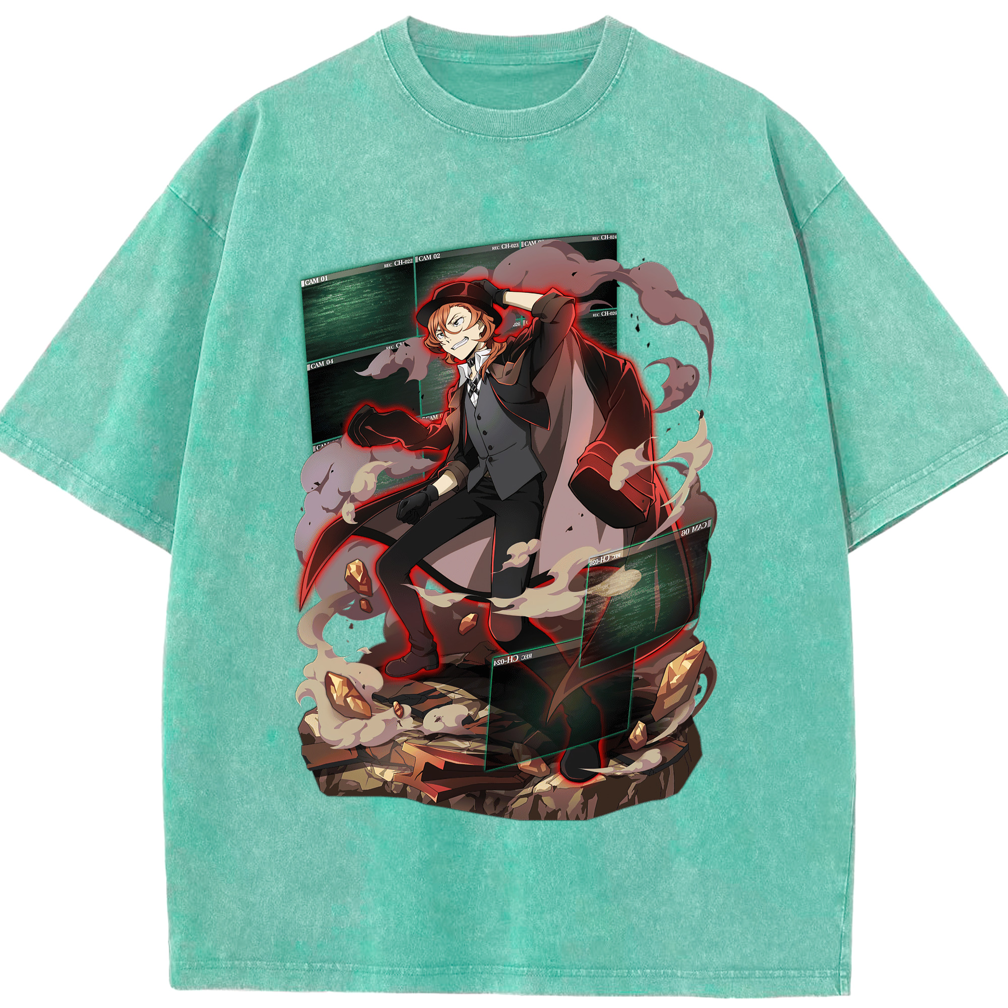 （画像用） 文豪ストレイドッグス Bungo Stray Dogs 綿100% ヴィンテージ風 半袖Tシャツ（フロントプリント）